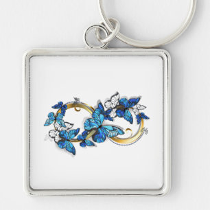 Symbool oneindigheid van blauwe Morpho vlinders Sleutelhanger