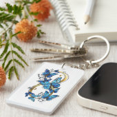 Symbool oneindigheid van Blauwe Morpho Vlinders Sleutelhanger (Voorkant Rechts)