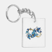 Symbool oneindigheid van blauwe Morpho vlinders Sleutelhanger (Voorkant Links)