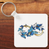 Symbool oneindigheid van blauwe Morpho vlinders Sleutelhanger (Voorkant)