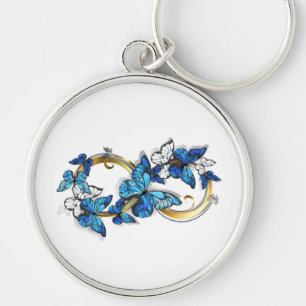 Symbool oneindigheid van Blauwe Morpho Vlinders Sleutelhanger