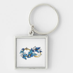 Symbool oneindigheid van Blauwe Morpho Vlinders Sleutelhanger