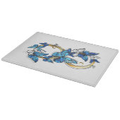 Symbool oneindigheid van blauwe Morpho vlinders Snijplank (Hoek)