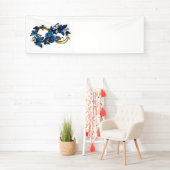 Symbool oneindigheid van blauwe Morpho vlinders Spandoek (Insitu)