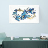 Symbool oneindigheid van Blauwe Morpho Vlinders Spandoek (Beurs)