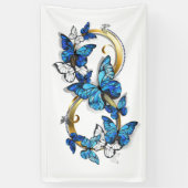Symbool oneindigheid van Blauwe Morpho Vlinders Spandoek (Verticaal)