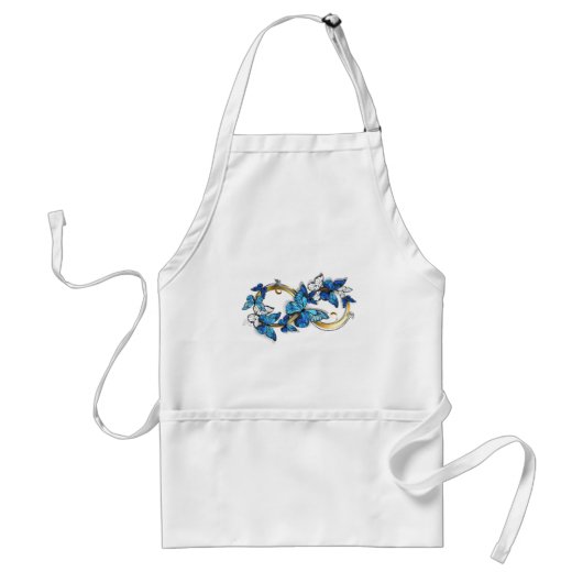 Symbool oneindigheid van blauwe Morpho vlinders Standaard Schort (Voorkant)