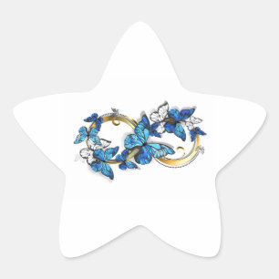 Symbool oneindigheid van Blauwe Morpho Vlinders Ster Sticker