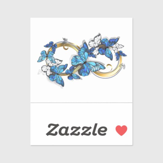 Symbool oneindigheid van Blauwe Morpho Vlinders Sticker (Vel)