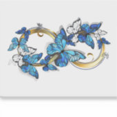 Symbool oneindigheid van blauwe Morpho vlinders Sticker (Voorkant)
