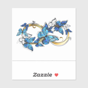 Symbool oneindigheid van blauwe Morpho vlinders Sticker