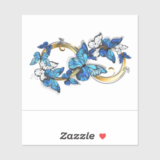 Symbool oneindigheid van blauwe Morpho vlinders Sticker (Vel)