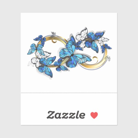 Symbool oneindigheid van blauwe Morpho vlinders Sticker (Vel)