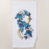 Symbool oneindigheid van blauwe Morpho vlinders Strandlaken (Voorkant)