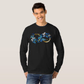 Symbool oneindigheid van blauwe Morpho vlinders T-shirt (Voorkant volledig)