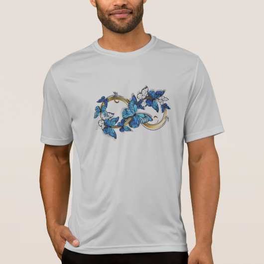Symbool oneindigheid van blauwe Morpho vlinders T-shirt (Voorkant)