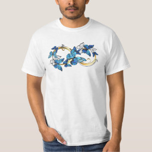 Symbool oneindigheid van blauwe Morpho vlinders T-shirt