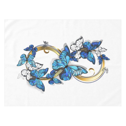 Symbool oneindigheid van Blauwe Morpho Vlinders Tafelkleed (Voorkant (Horizontaal))