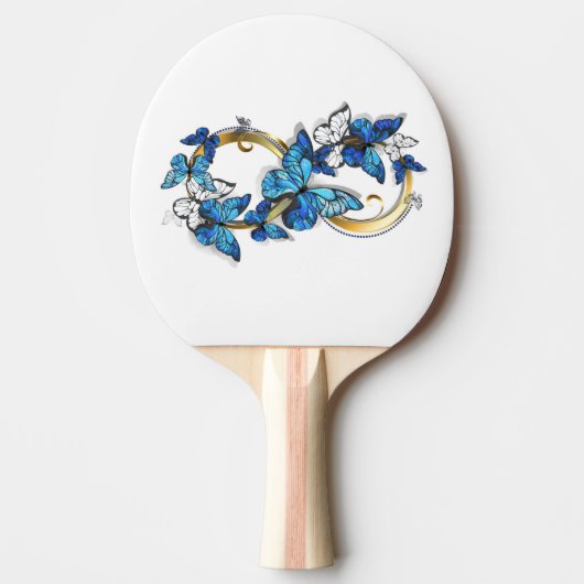 Symbool oneindigheid van Blauwe Morpho Vlinders Tafeltennisbatje (Voorkant)