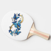 Symbool oneindigheid van Blauwe Morpho Vlinders Tafeltennisbatje (Zijkant)