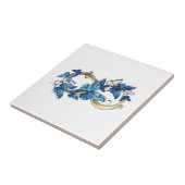 Symbool oneindigheid van Blauwe Morpho Vlinders Tegeltje (Zijkant)