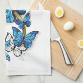 Symbool oneindigheid van Blauwe Morpho Vlinders Theedoek (Quarter Fold)