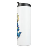 Symbool oneindigheid van Blauwe Morpho Vlinders Thermosbeker (Geroteerd rechts)