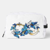Symbool oneindigheid van Blauwe Morpho Vlinders Toilettasje (Achterkant)
