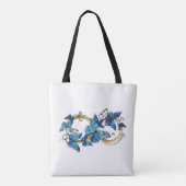 Symbool oneindigheid van Blauwe Morpho Vlinders Tote Bag (Achterkant)