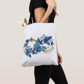 Symbool oneindigheid van Blauwe Morpho Vlinders Tote Bag (Dichtbij)