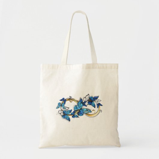 Symbool oneindigheid van blauwe Morpho vlinders Tote Bag (Voorkant)