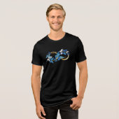 Symbool oneindigheid van blauwe Morpho vlinders Tri-Blend Shirt (Voorkant volledig)