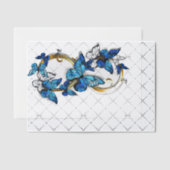 Symbool oneindigheid van Blauwe Morpho Vlinders Vellum Uitnodigingen (Offset (Uitnodiging))