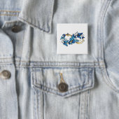 Symbool oneindigheid van blauwe Morpho vlinders Vierkante Button 5,1 Cm (In situ)