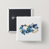 Symbool oneindigheid van blauwe Morpho vlinders Vierkante Button 5,1 Cm (Voorkant /achterkant)