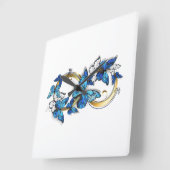 Symbool oneindigheid van blauwe Morpho vlinders Vierkante Klok (Hoek)