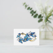 Symbool oneindigheid van Blauwe Morpho Vlinders Visitekaartje (Staand voorkant)