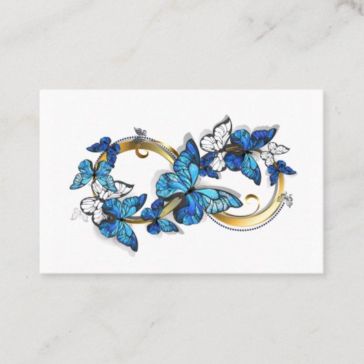 Symbool oneindigheid van Blauwe Morpho Vlinders Visitekaartje (Voorkant)