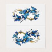 Symbool oneindigheid van blauwe Morpho vlinders Visitekaartje (Buitenkant ongevouwen)