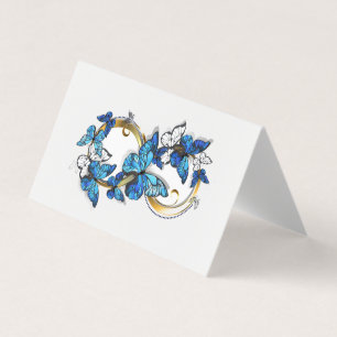 Symbool oneindigheid van blauwe Morpho vlinders Visitekaartje