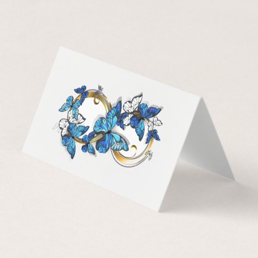 Symbool oneindigheid van blauwe Morpho vlinders Visitekaartje (Voorkant)