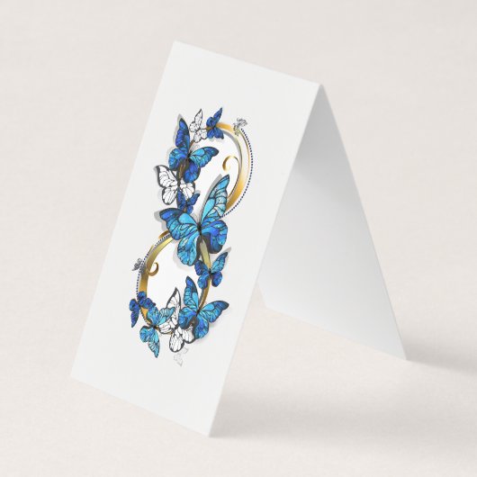Symbool oneindigheid van blauwe Morpho vlinders Visitekaartje (Voorkant)