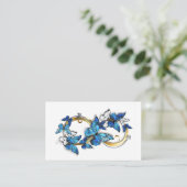 Symbool oneindigheid van blauwe Morpho vlinders Visitekaartje (Staand voorkant)
