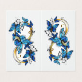 Symbool oneindigheid van blauwe Morpho vlinders Visitekaartje (Buitenkant ongevouwen)