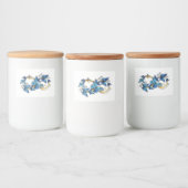 Symbool oneindigheid van Blauwe Morpho Vlinders Voedselcontainer Etiket (Flessen)