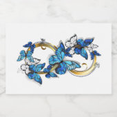 Symbool oneindigheid van Blauwe Morpho Vlinders Voedselcontainer Etiket (Enkel label)