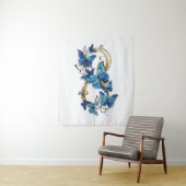 Symbool oneindigheid van blauwe Morpho vlinders Wandkleed (In situ)