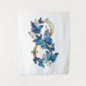 Symbool oneindigheid van blauwe Morpho vlinders Wandkleed (Voorkant)