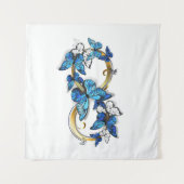 Symbool oneindigheid van Blauwe Morpho Vlinders Wandkleed (Voorkant (horizontaal))