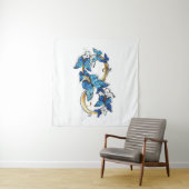 Symbool oneindigheid van Blauwe Morpho Vlinders Wandkleed (In Situ (horizontaal))